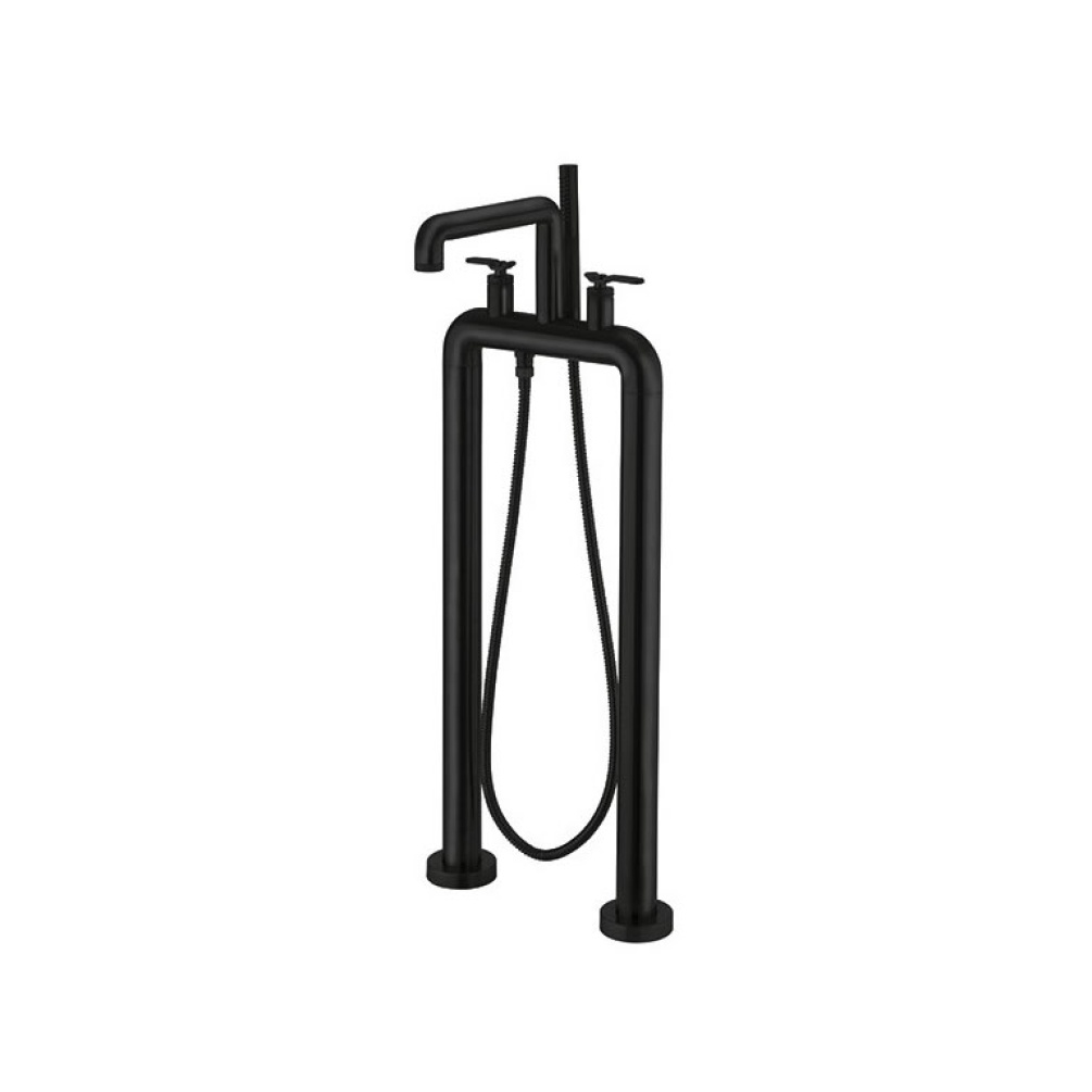 Cutout image of Crosswater UNION Matt Black Freestanding Bath Shower Mixer
